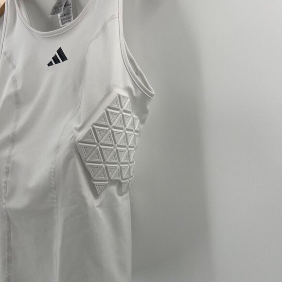 Adidas Men Large White Integrated Padded Sleeveless Compression Protective Tank - Picture 3 of 12